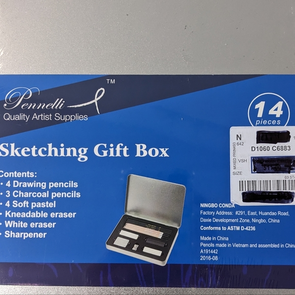Pennelli Graphite Pencil Art Sketch Gift Box Set 14 Pc + Sketch Book NEW Sealed - Picture 9 of 14